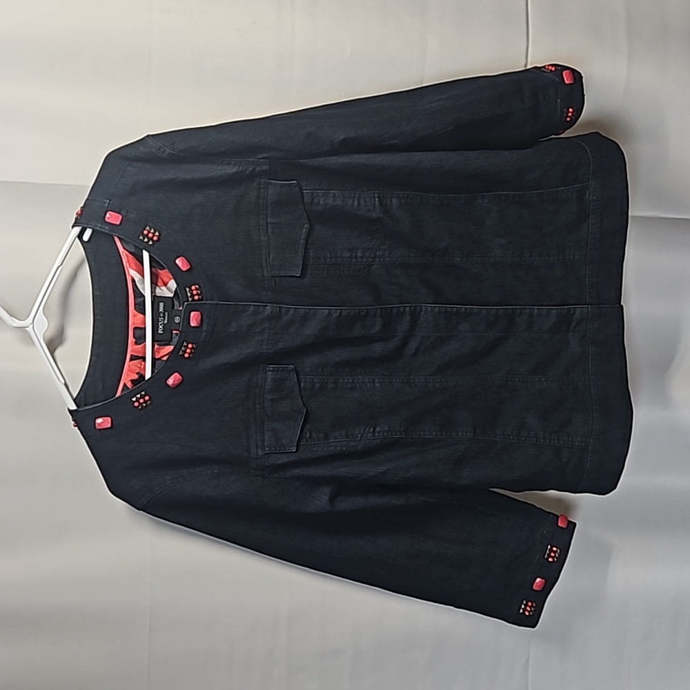 Focus 2000 Black Beaded Jacket Sz 24W